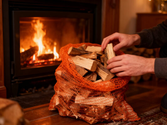 Lot de 10 Filets de Bois allume-feu prêt à flamber