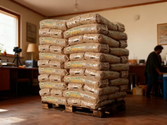 Palette de Pellets BIO ÉNERGIE  certifiés DIN Plus