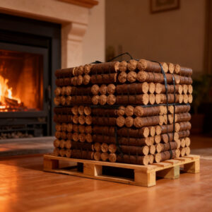 Palette de bois densifié feuillus & résineux 960 kg ultra secs